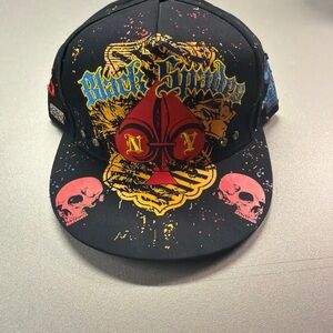 Vintage Y2K Black Label Black Spade Cap Hat Brand New